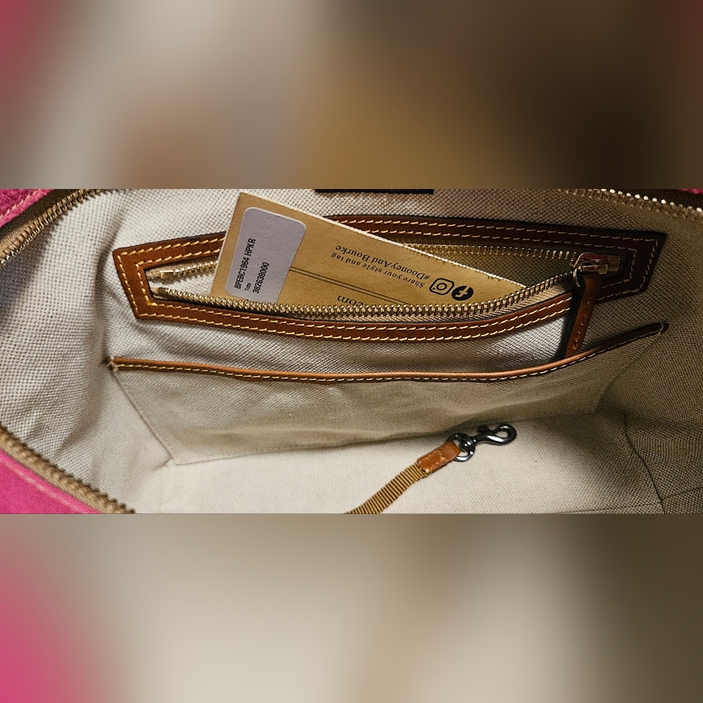 NWT Dooney & Bourke Leather Pebble Tote: Hot Pink - Picture 13 of 16